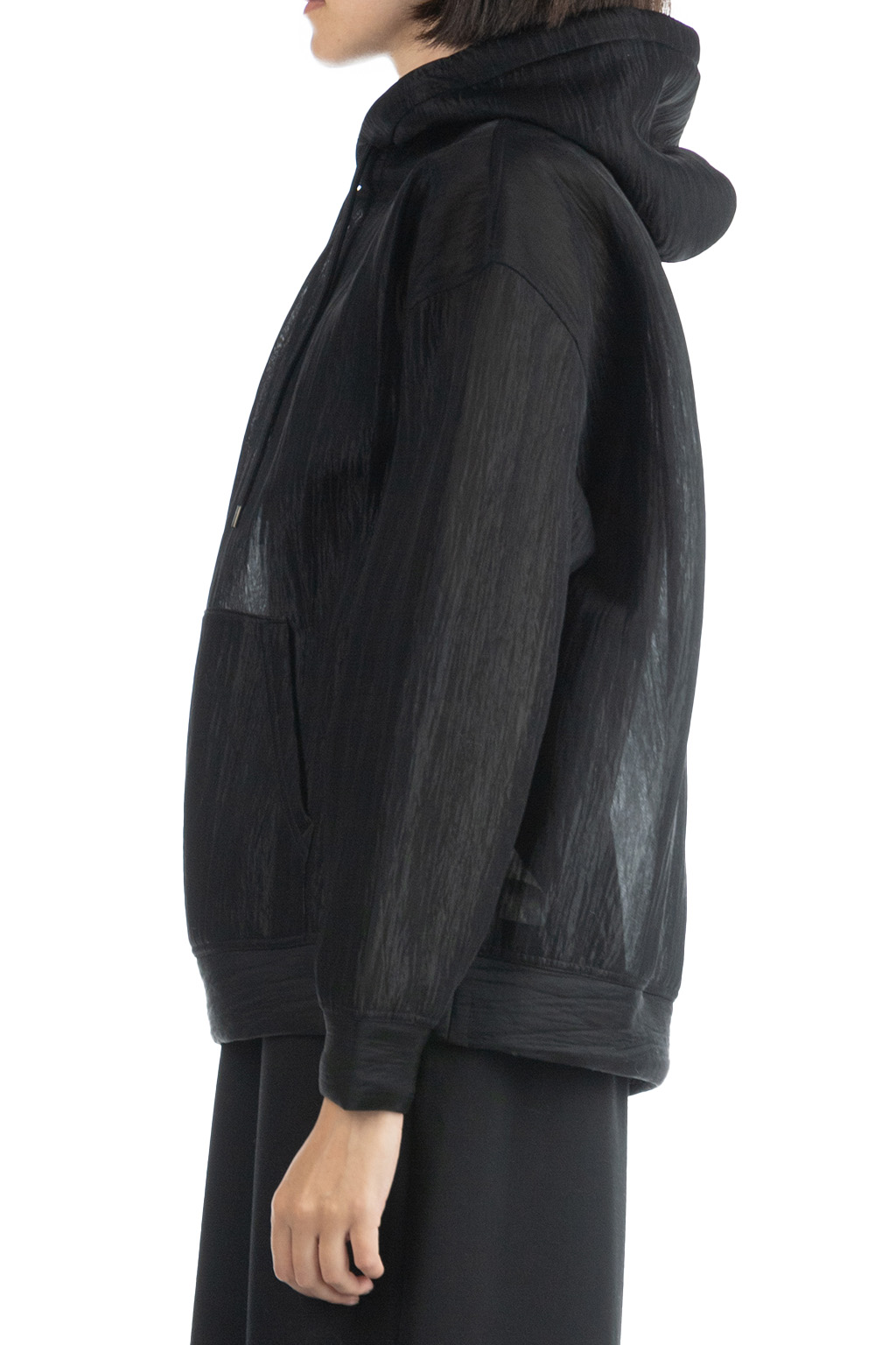 AURALEE - ELASTIC SHEER NYLON PO PARKA-Black