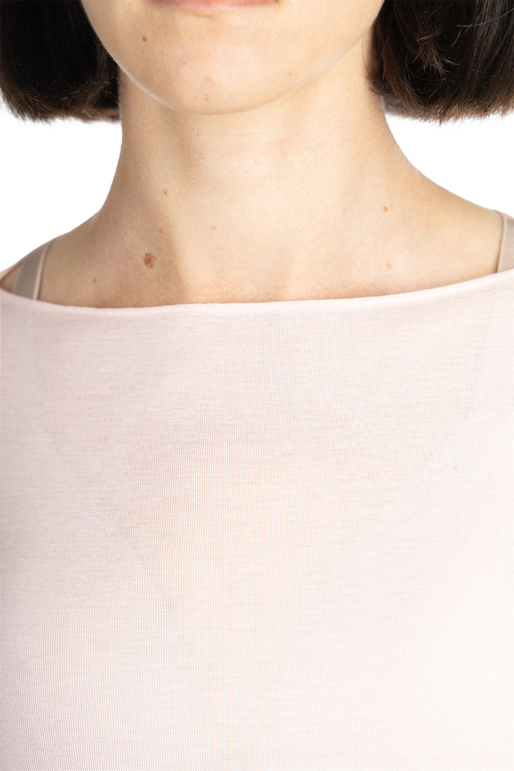 AURALEE - HIGH GAUGE SHEER RIB BOAT NECK L/S TEE-Pink