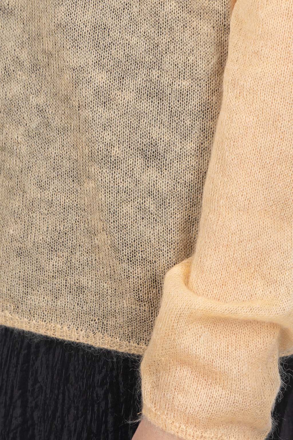 AURALEE - Kid Mohair Sheer Knit Turtleneck - Light Orange