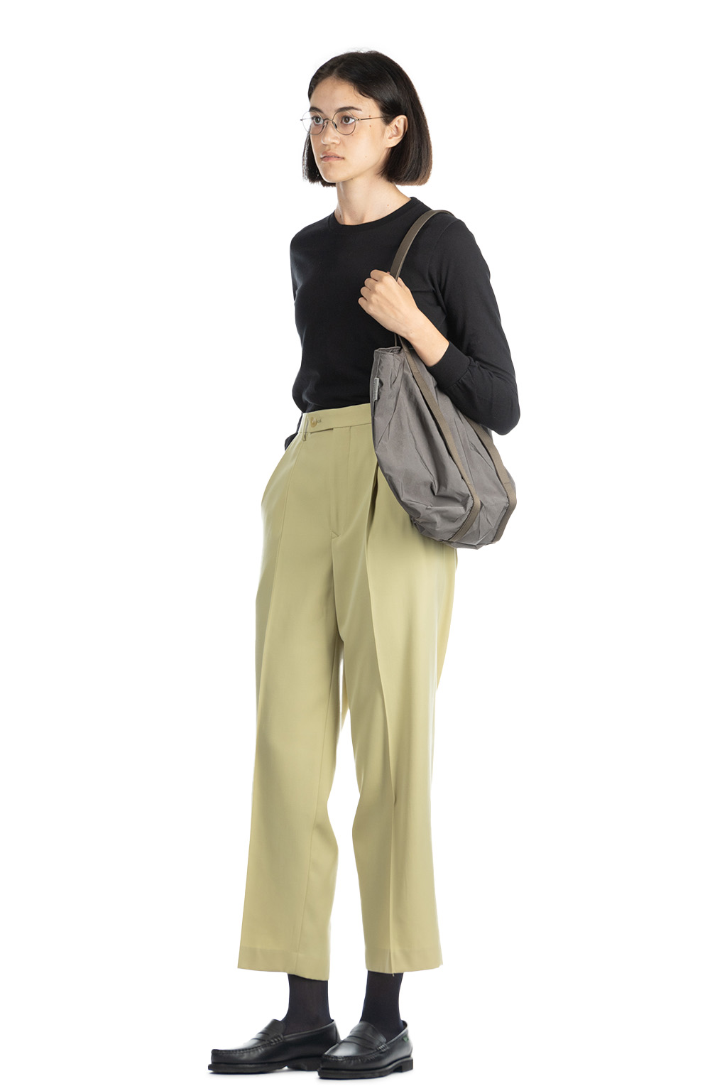 AURALEE - LIGHT WOOL MAX GABARDINE SLACKS-Light KHAKI