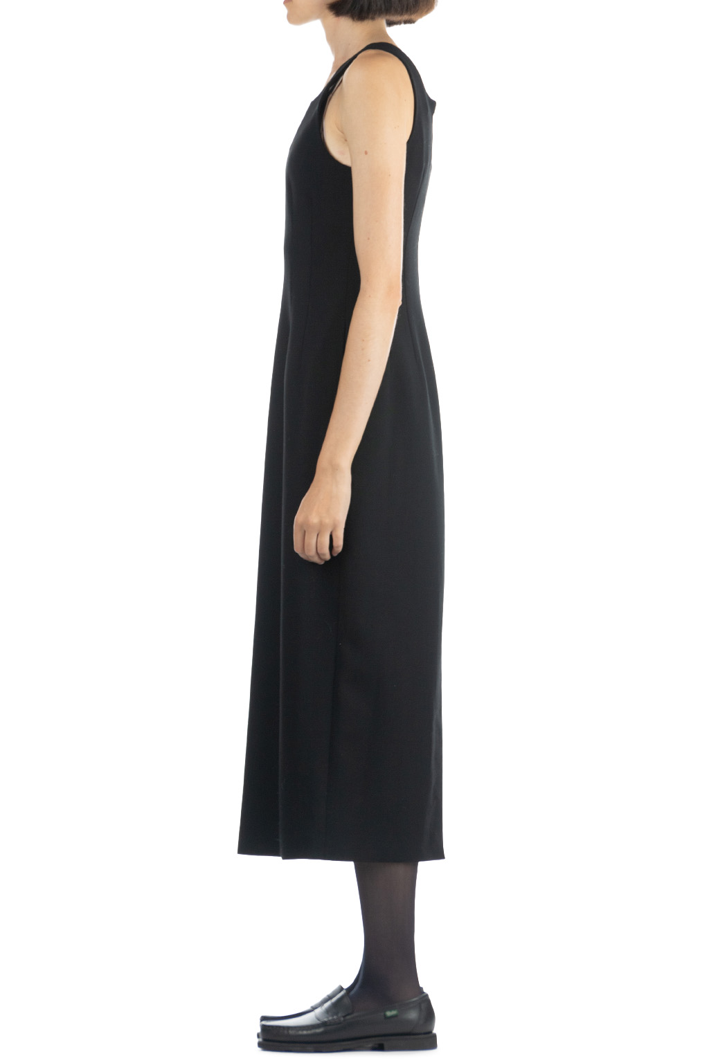 AURALEE - TENSE WOOL DOUBLE CLOTH DRESS-Black