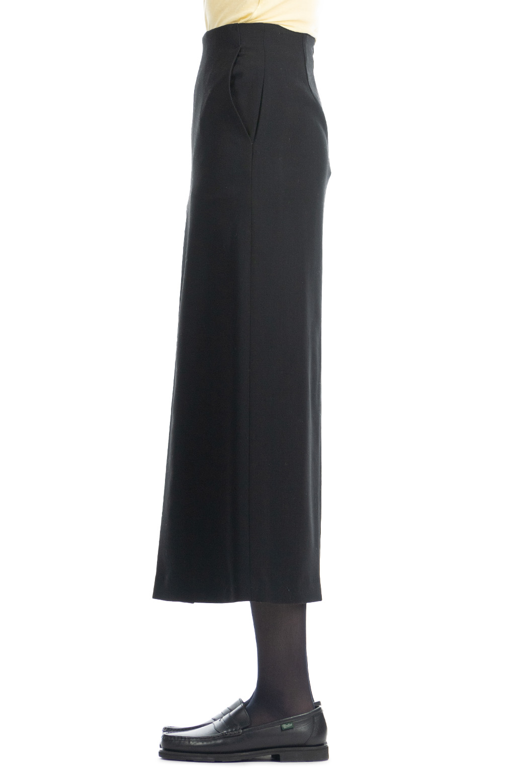 AURALEE - TENSE WOOL DOUBLE CLOTH SKIRT-Black