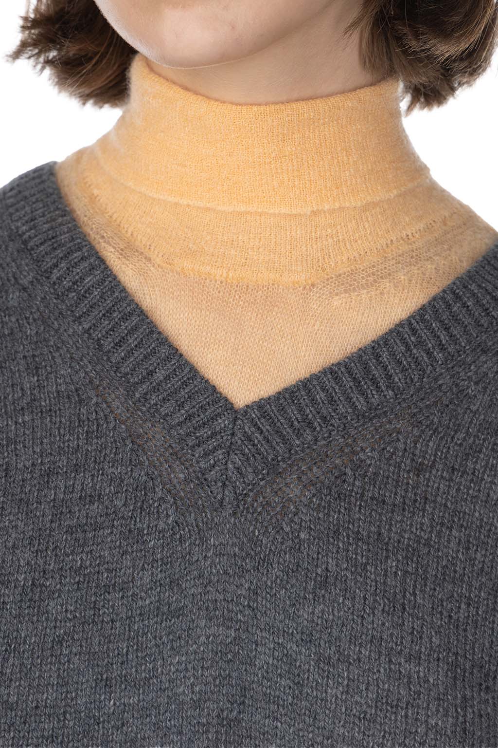 AURALEE - Wool Cahsmere Silk Knit Vest - Grey