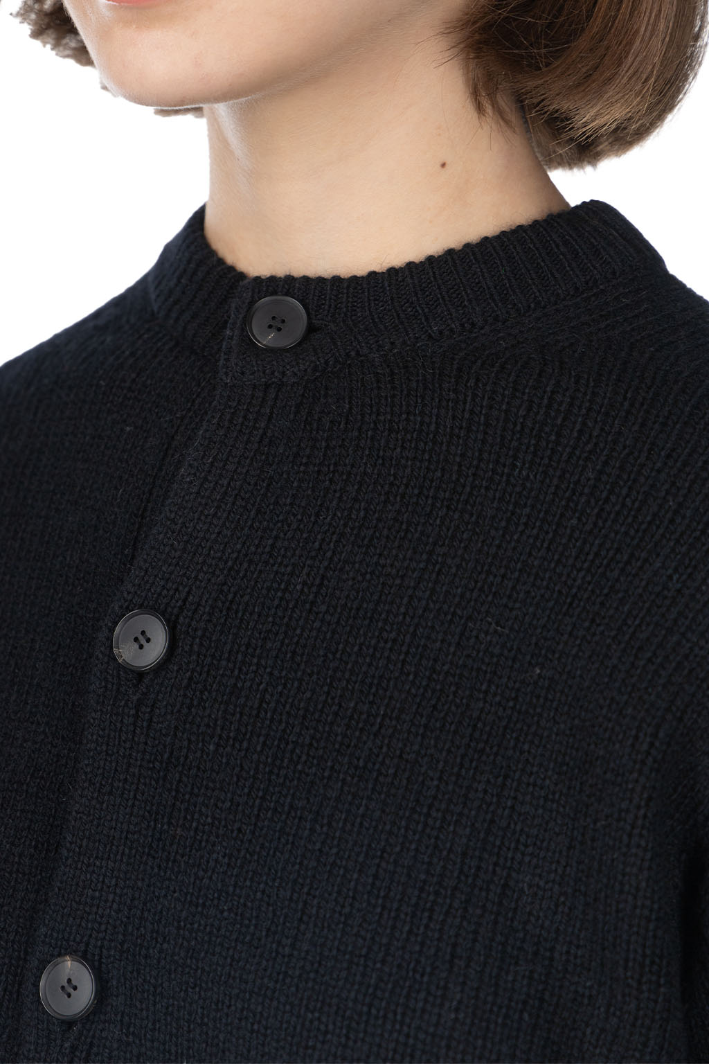 AURALEE - Wool Cashmere Silk Knit Cardigan - Black