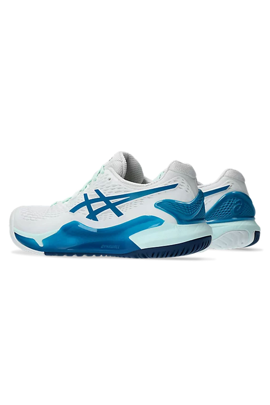 Asics - Women's Gel Resolution 9 White and Teal Blue