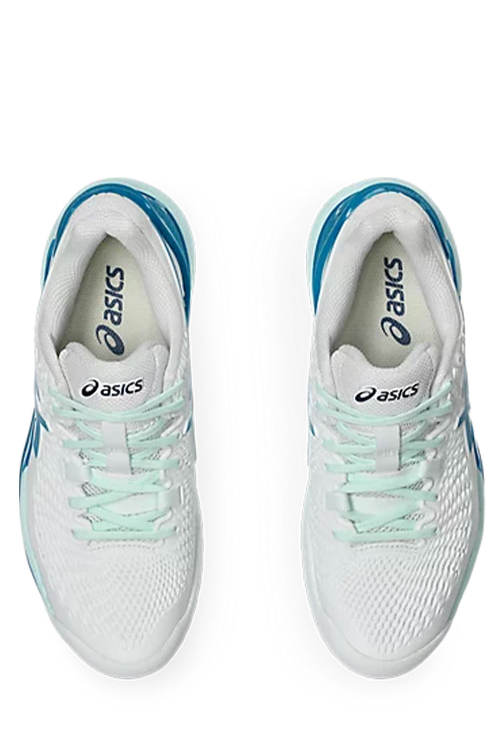 Asics - Women's Gel Resolution 9 White and Teal Blue