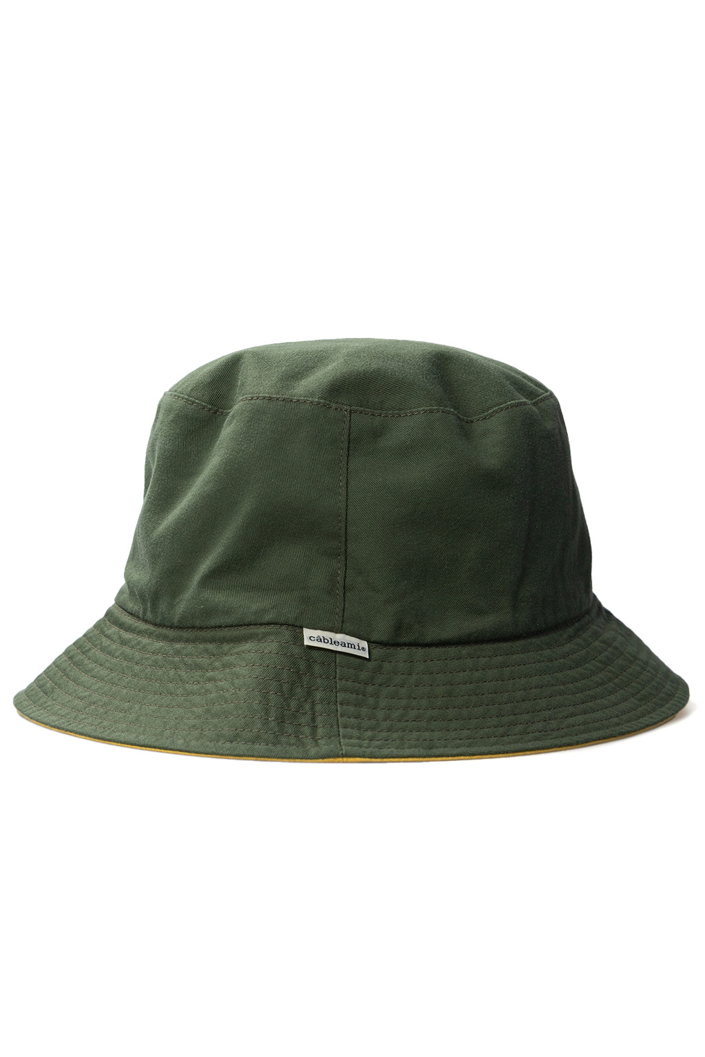 Cableami - Loose Light Chino Bucket Hat Reversible - Olive / Lemon