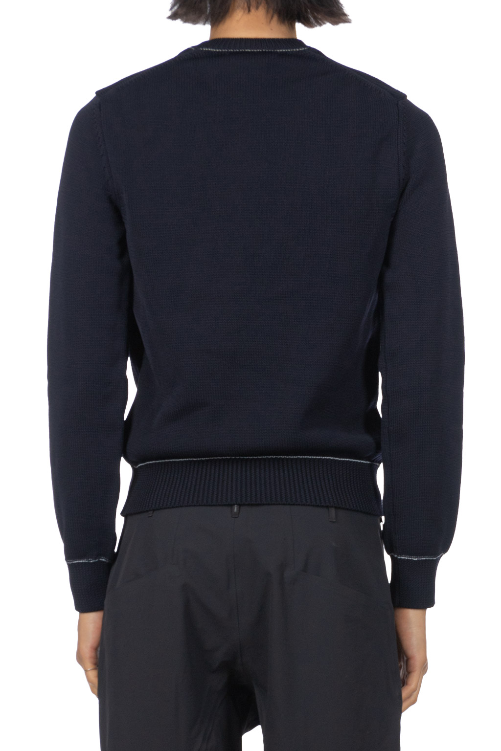 Comme Des Garcons Homme Deux - Rib Knit Crewneck Sweater - Navy