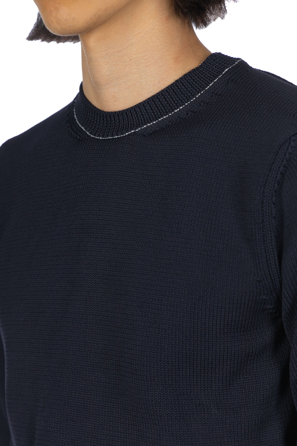 Comme Des Garcons Homme Deux - Rib Knit Crewneck Sweater - Navy