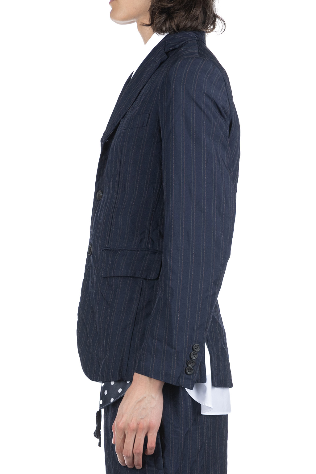 Comme Des Garcons Homme Deux - Stripe Jacket - Navy