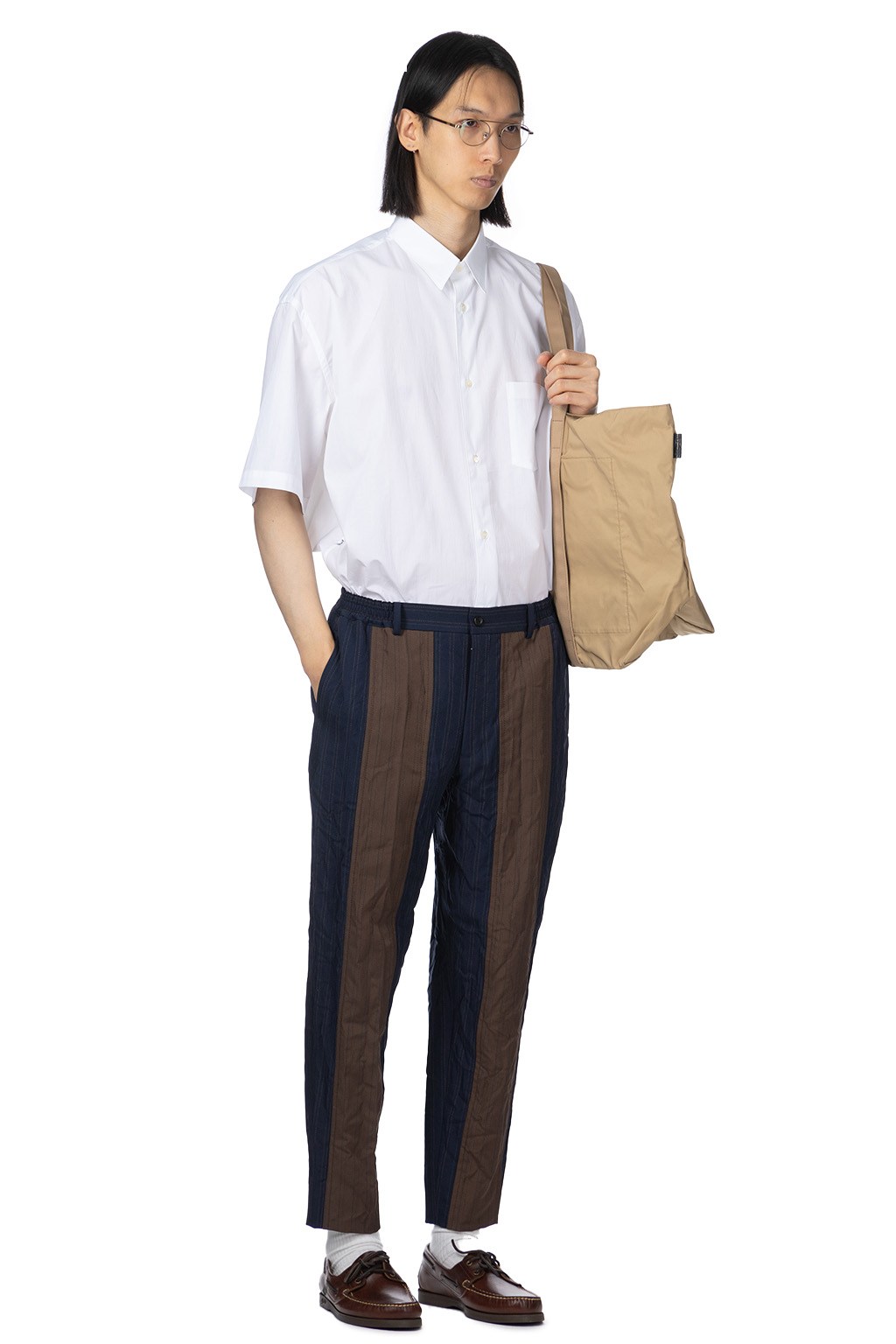 Comme Des Garcons Homme Deux - Stripe Pants - Navy