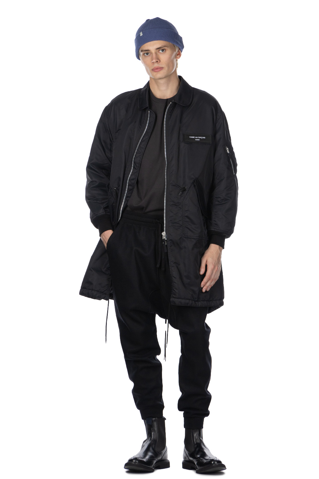 Comme Des Garcons Homme - Nylon Twill Long Coat - Black