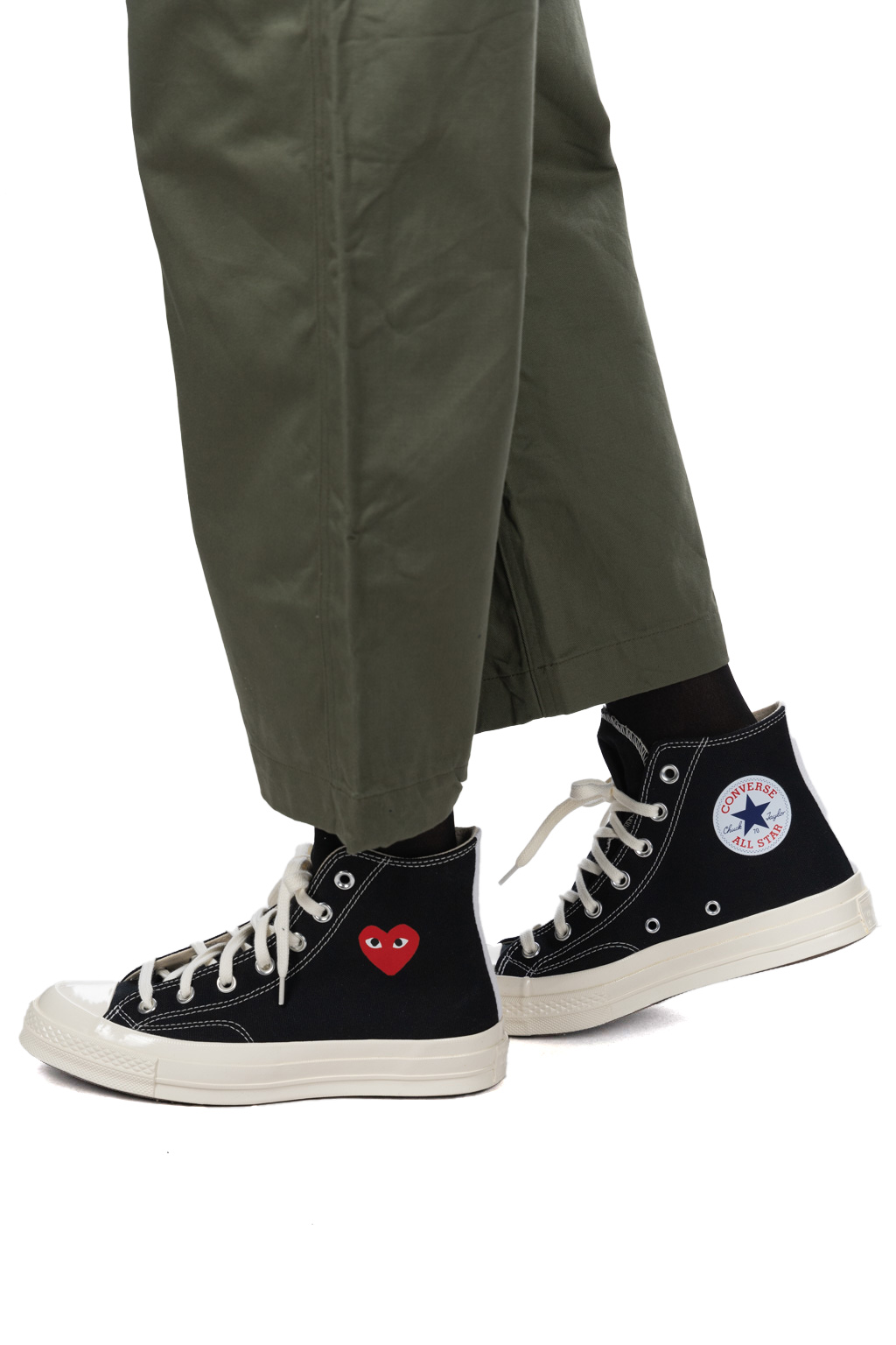 Comme Des Garcons Play - Black Converse - Small Heart Chuck 70 High Sneakers