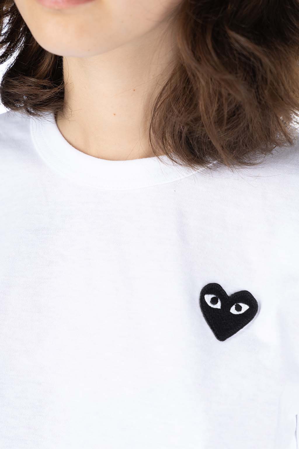 Comme Des Garcons Play - Unisex Black Heart T-Shirt - White