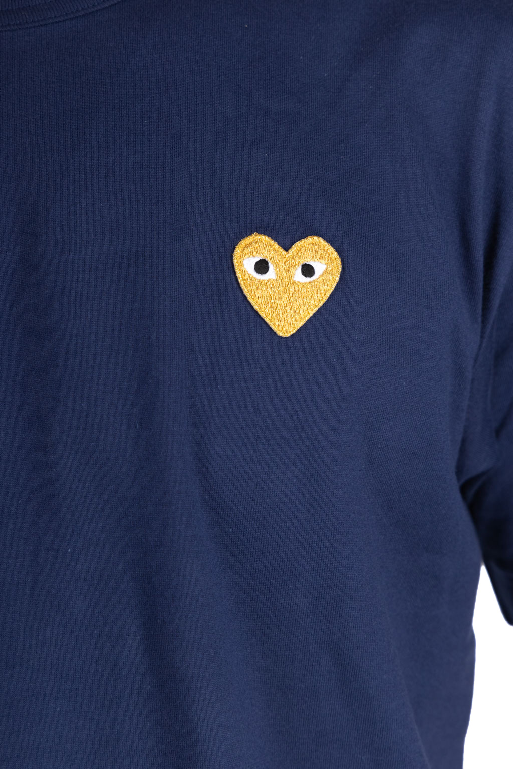 Comme Des Garcons Play - Unisex Gold Heart T-Shirt - Navy