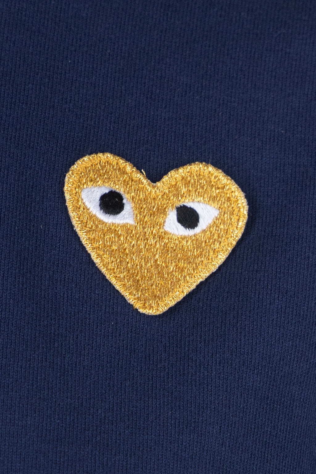 Comme Des Garcons Play - Unisex Gold Heart T-Shirt - Navy