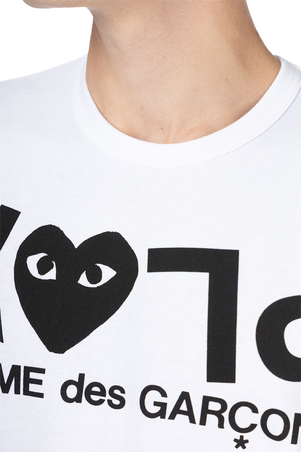 Comme Des Garcons Play - Unisex Play Text Logo T-Shirt - White