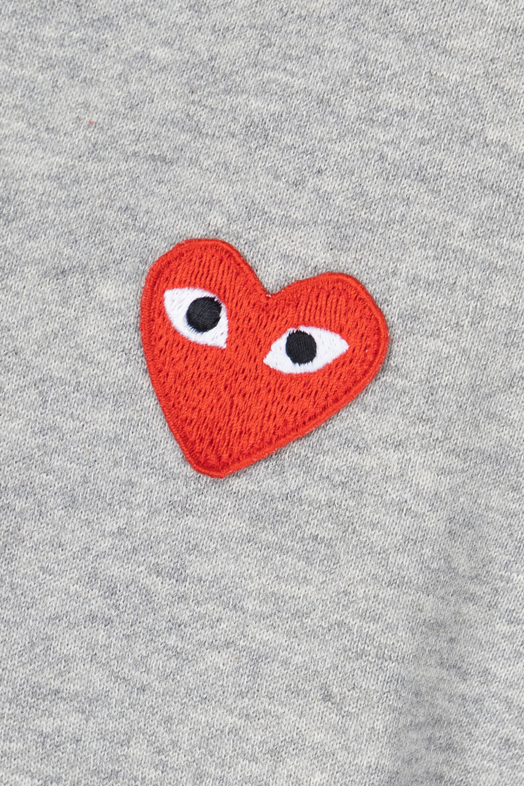 Comme Des Garcons Play - Unisex Red Heart Full Zip Hoodie - Grey