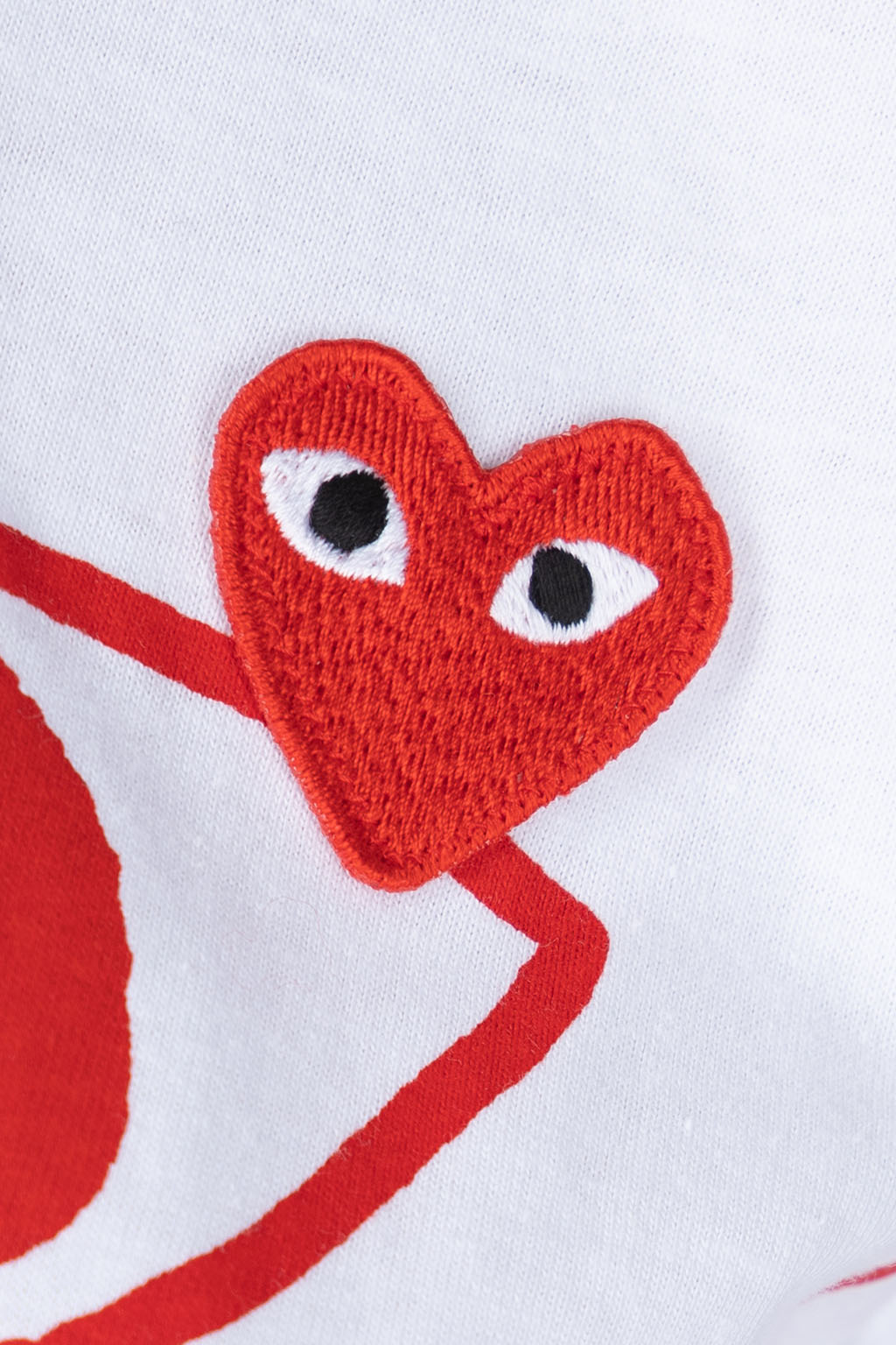 Comme Des Garcons Play - Unisex Red Heart T-Shirt - White