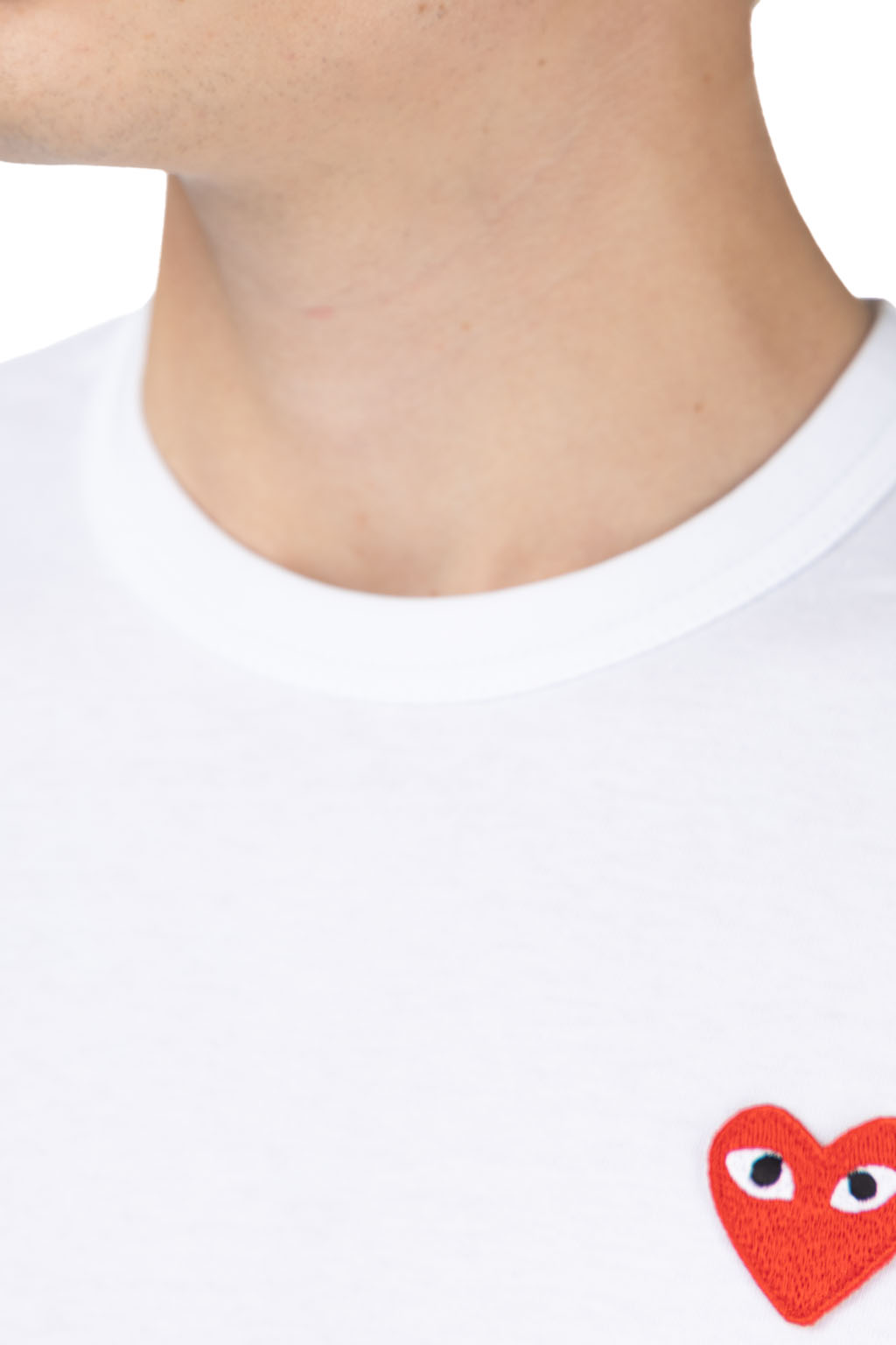 Comme Des Garcons Play - Unisex Red Heart T-Shirt - White