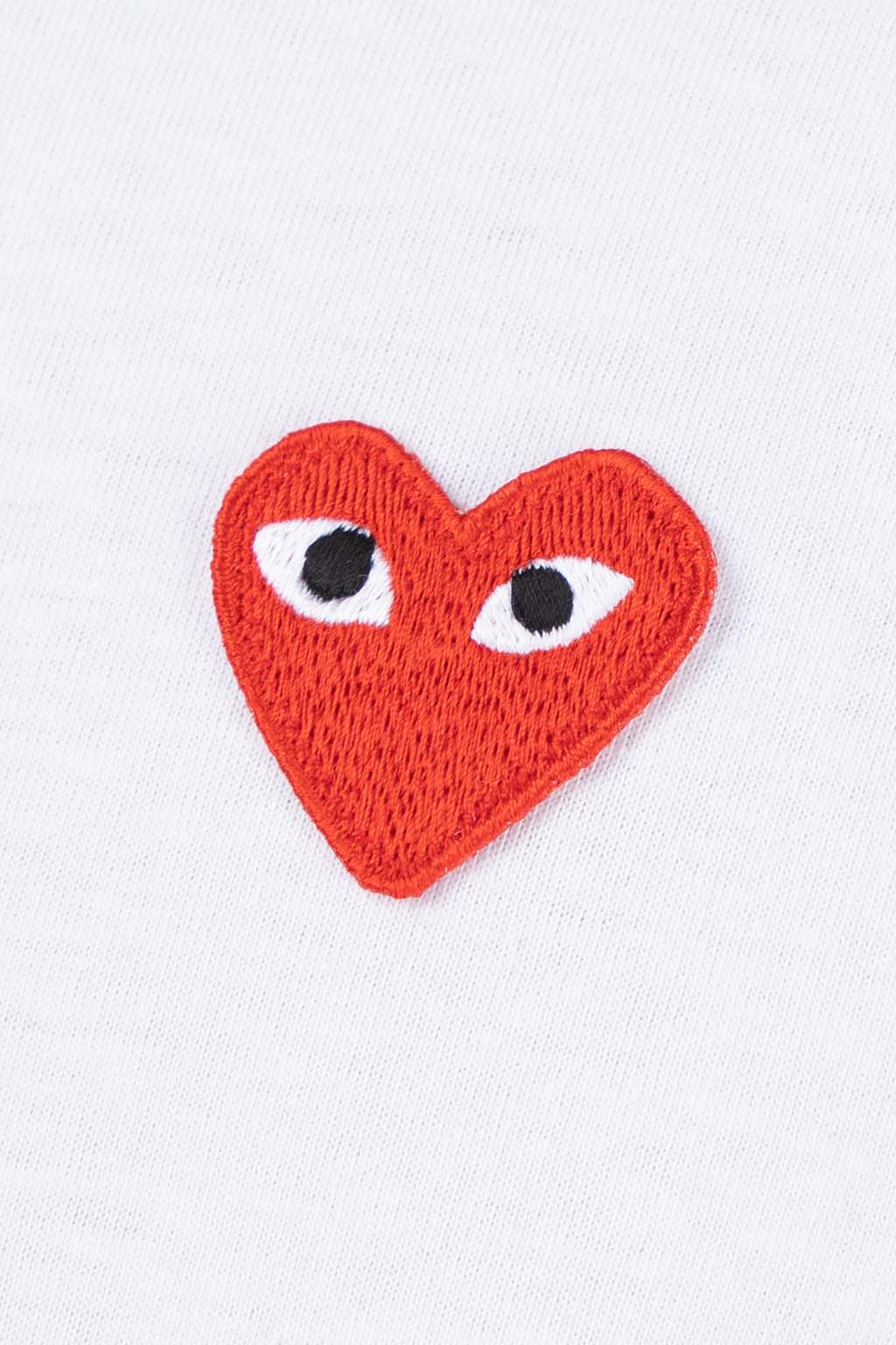 Comme Des Garcons Play - Unisex Red Heart T-Shirt - White