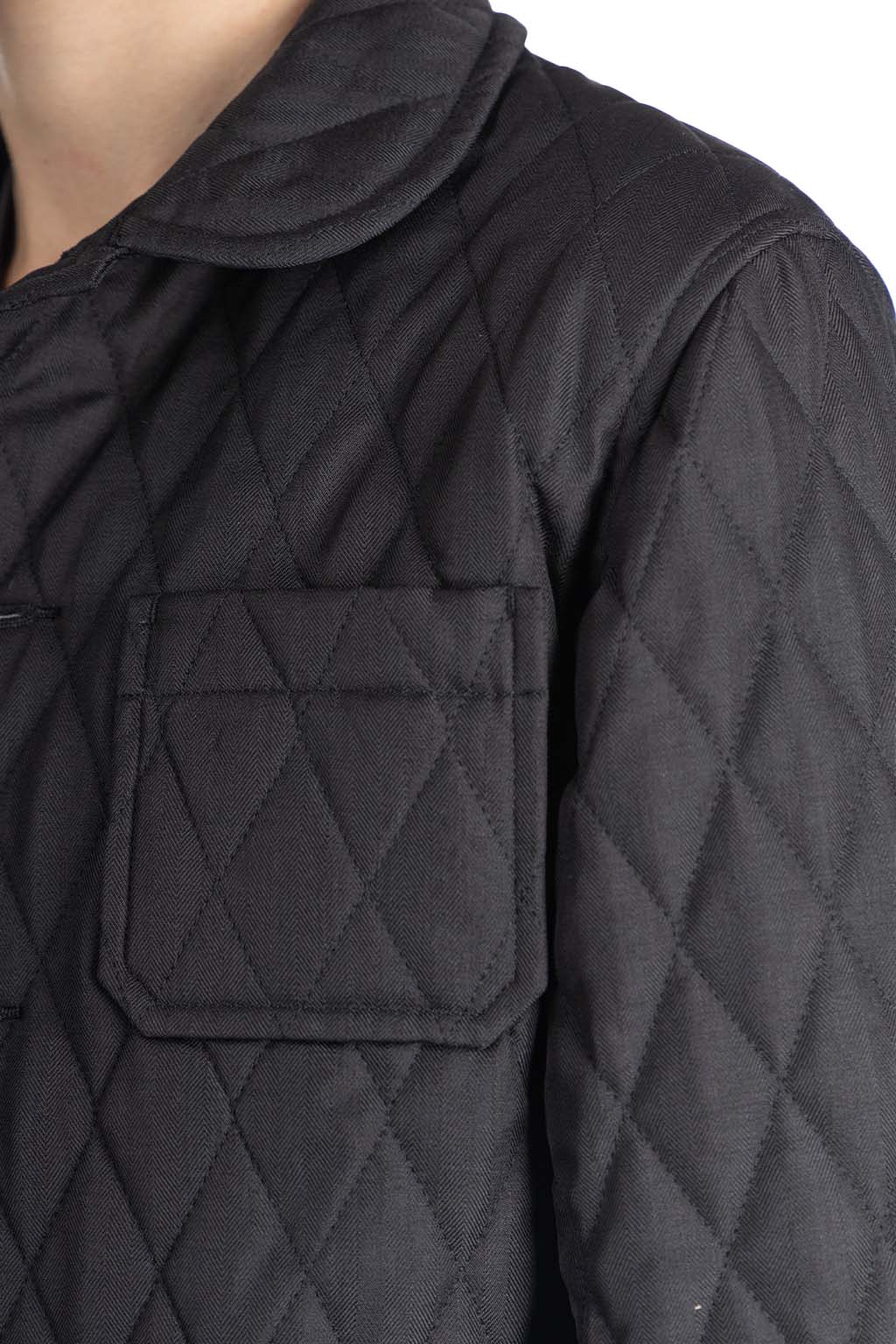 Comme Des Garcons TAO - Poly Herringbone Quilting Jacket - Black