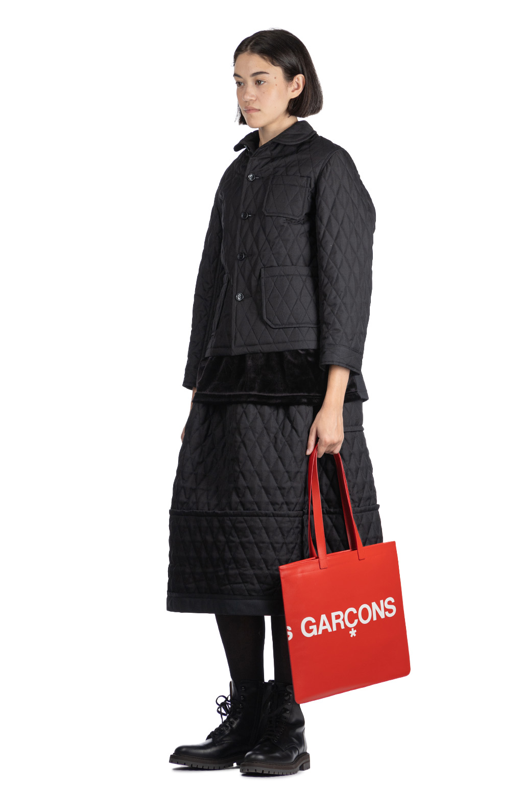 Comme Des Garcons TAO - Poly Herringbone Quilting Jacket - Black