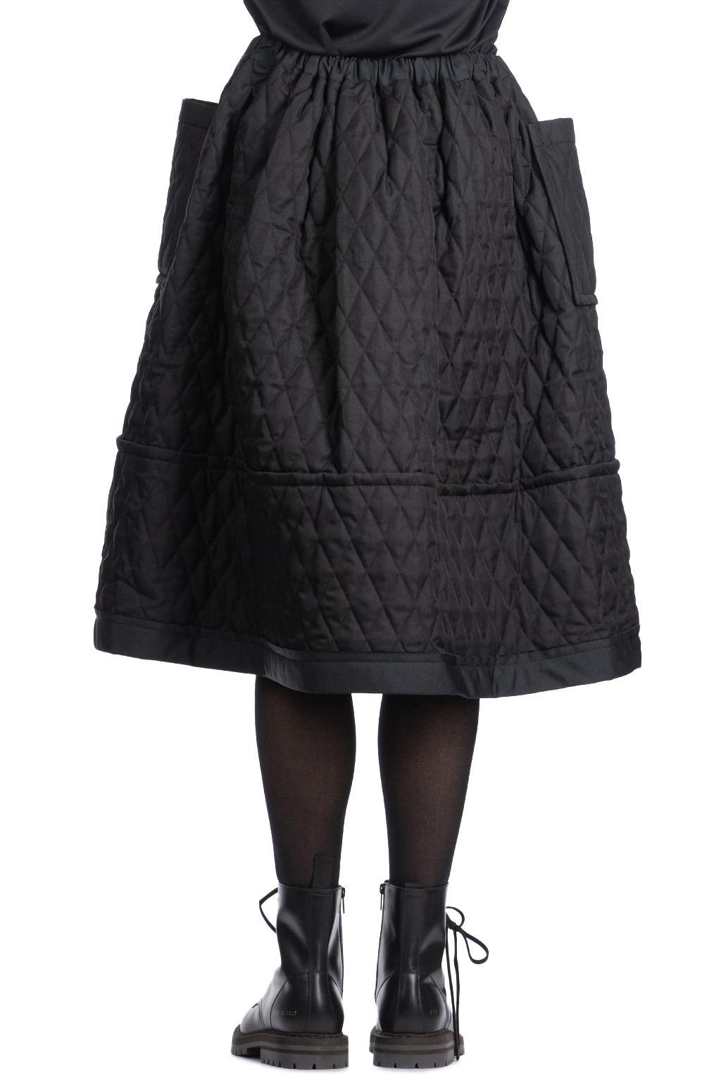 Comme Des Garcons TAO - Poly Herringbone Quilting SKIRT - Black