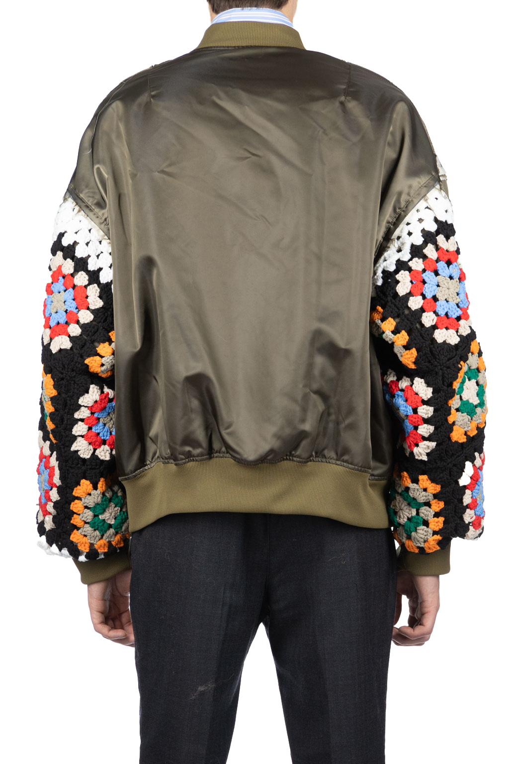 Discovered - Crochet Sleeve MA-1 Jacket - Khaki