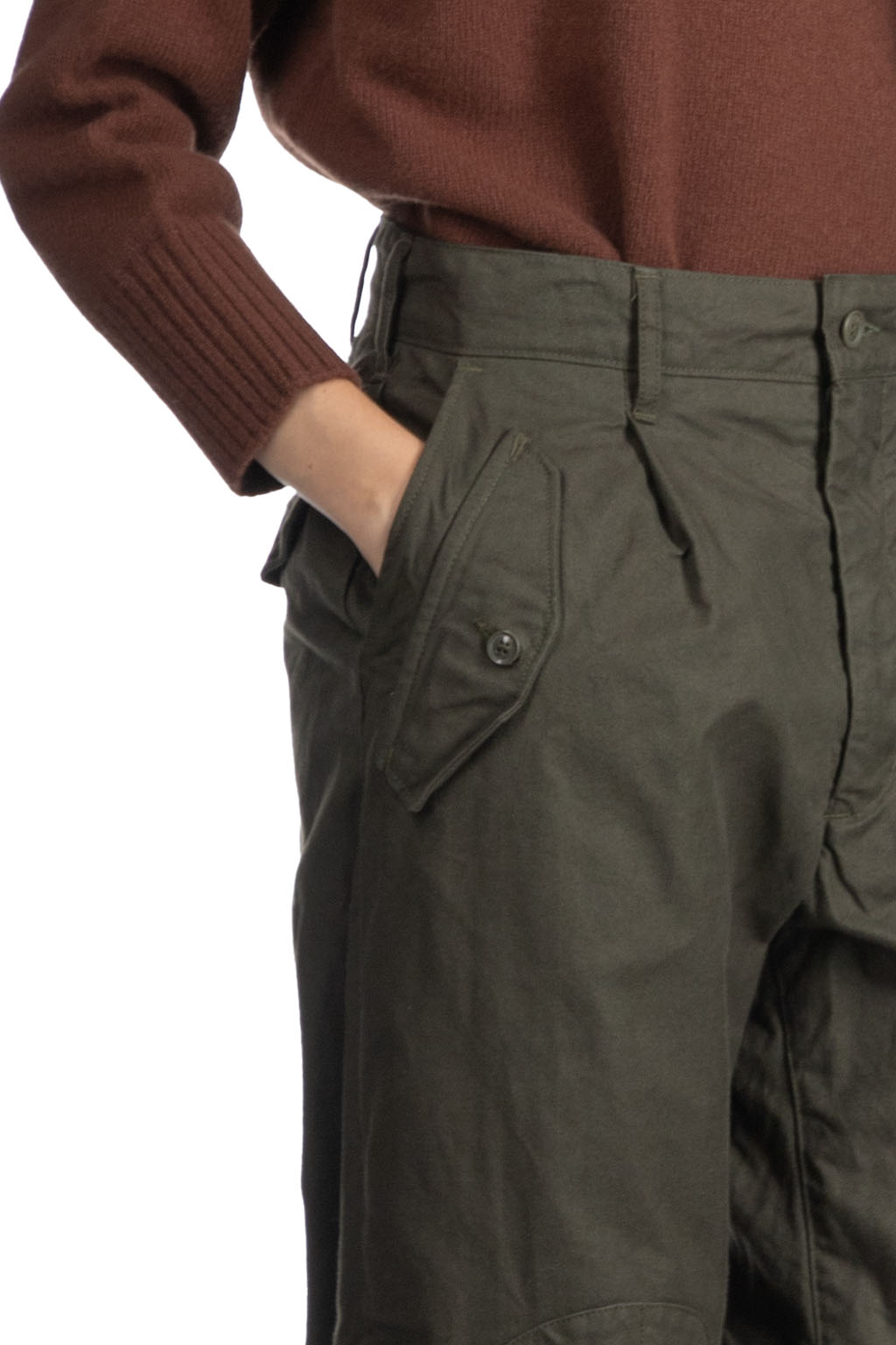 Engineered Garments - IAC Pant-Olive Cotton Brushed HB