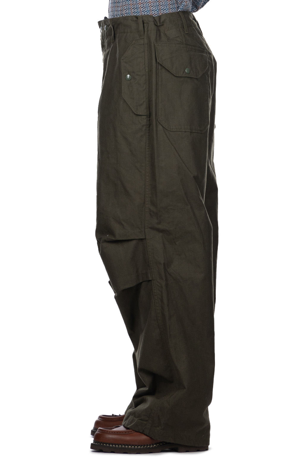 Engineered Garments - Over Pant - Olive Cotton Brushed HB