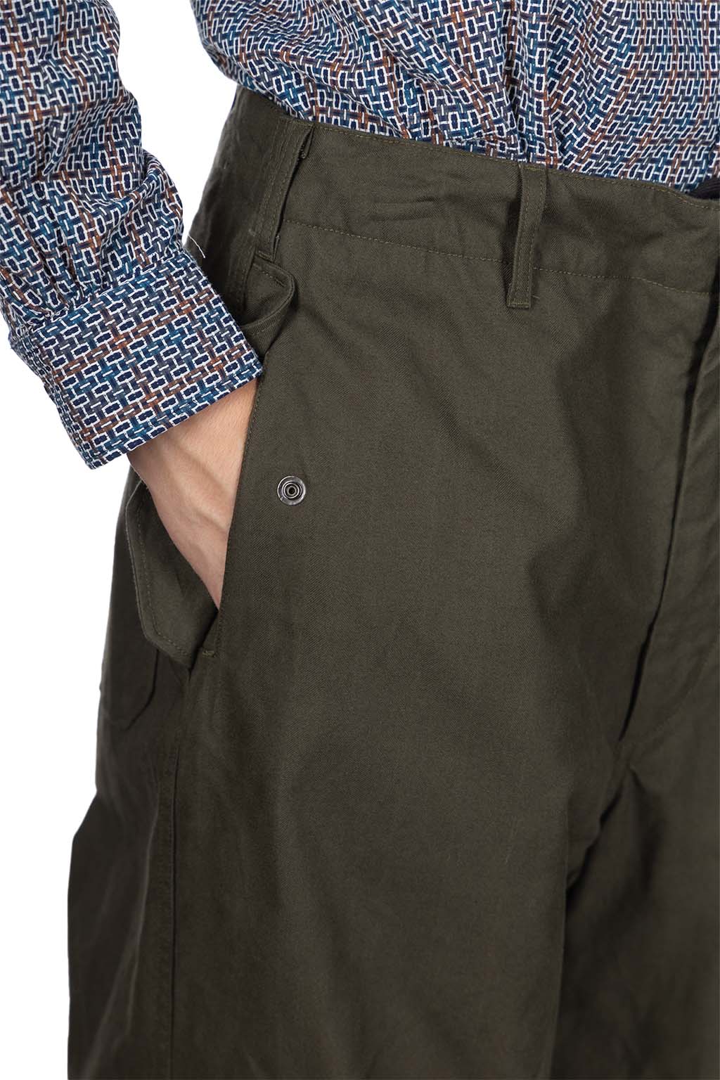 Engineered Garments - Over Pant - Olive Cotton Brushed HB