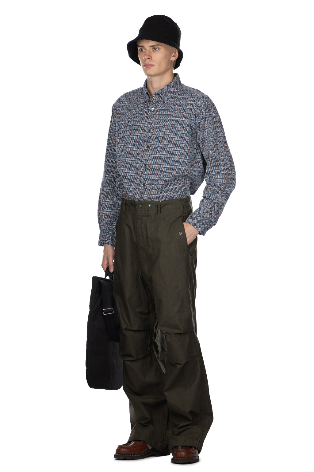 Engineered Garments - Over Pant - Olive Cotton Brushed HB