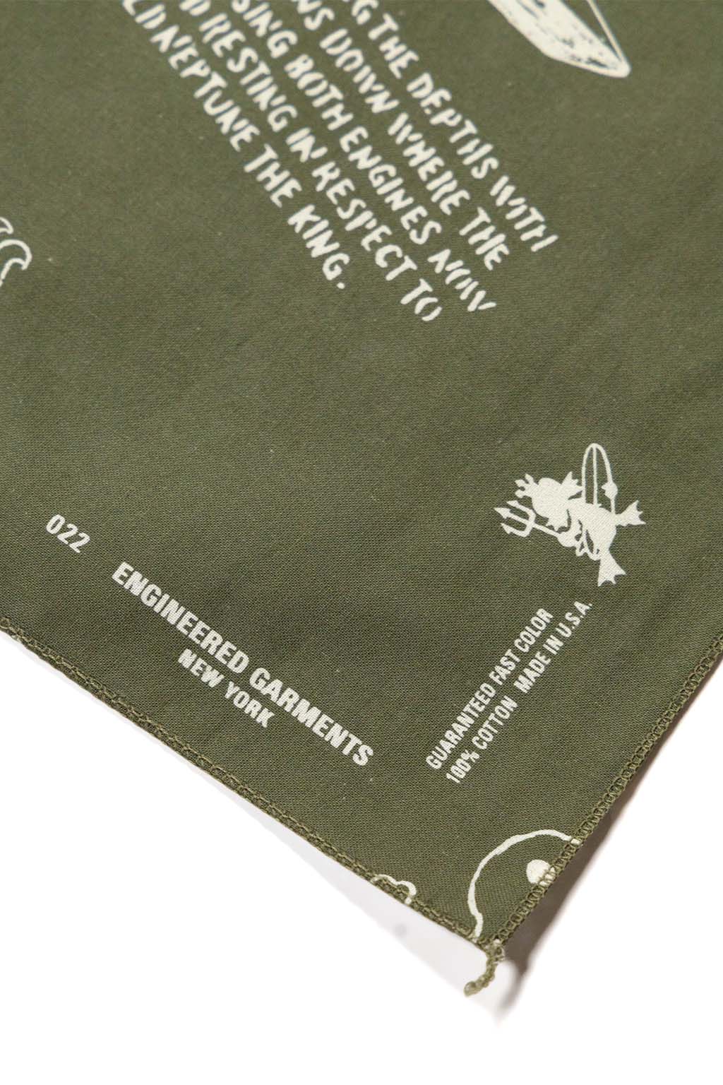 Engineered Garments - Printed Bandana - Olive NY