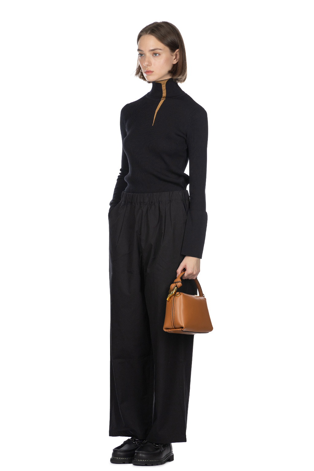 Evam Eva - Cotton Wide Pants-Black