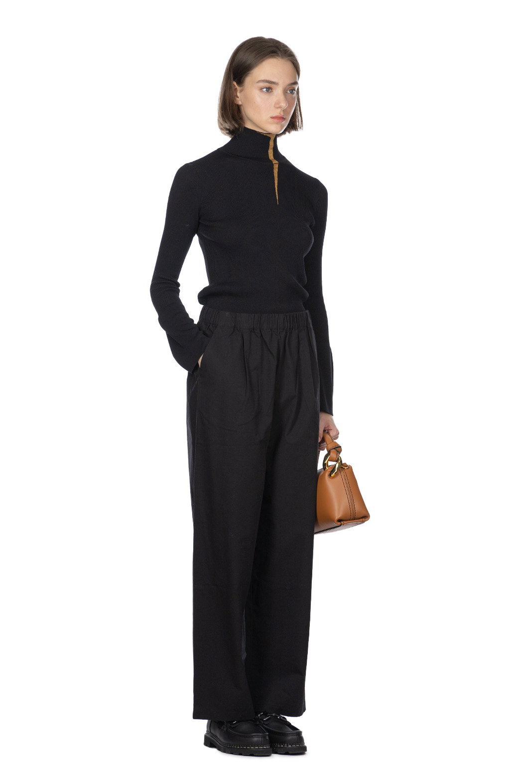 Evam Eva - Cotton Wide Pants-Black