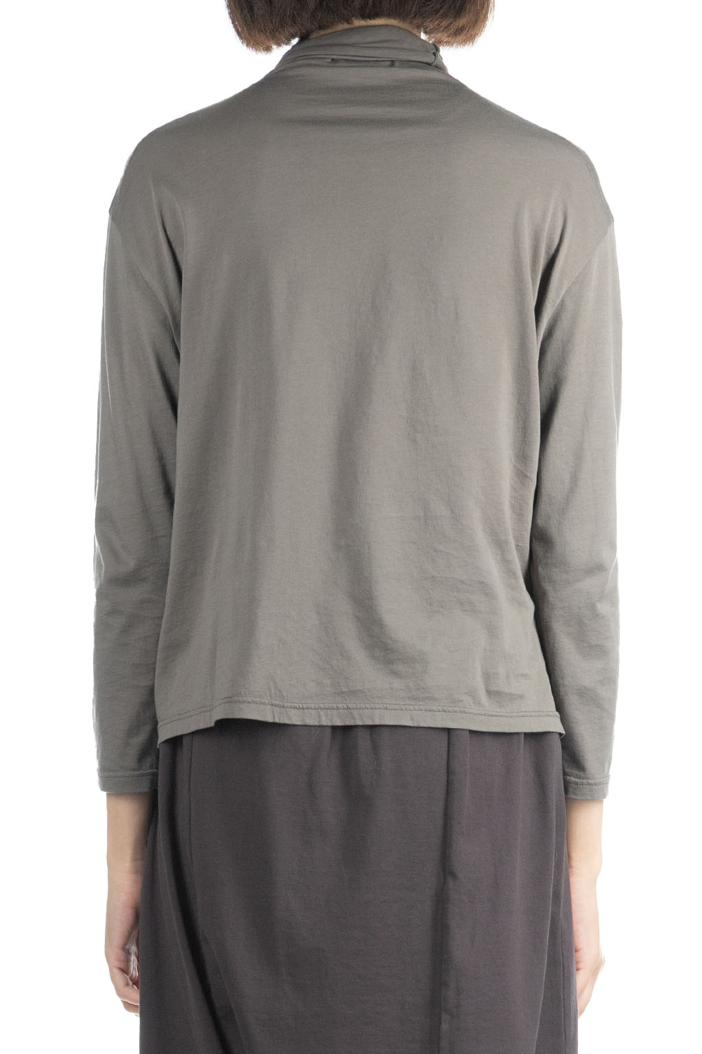 Evam Eva - Cut and Sew Turtleneck-Moss Gray