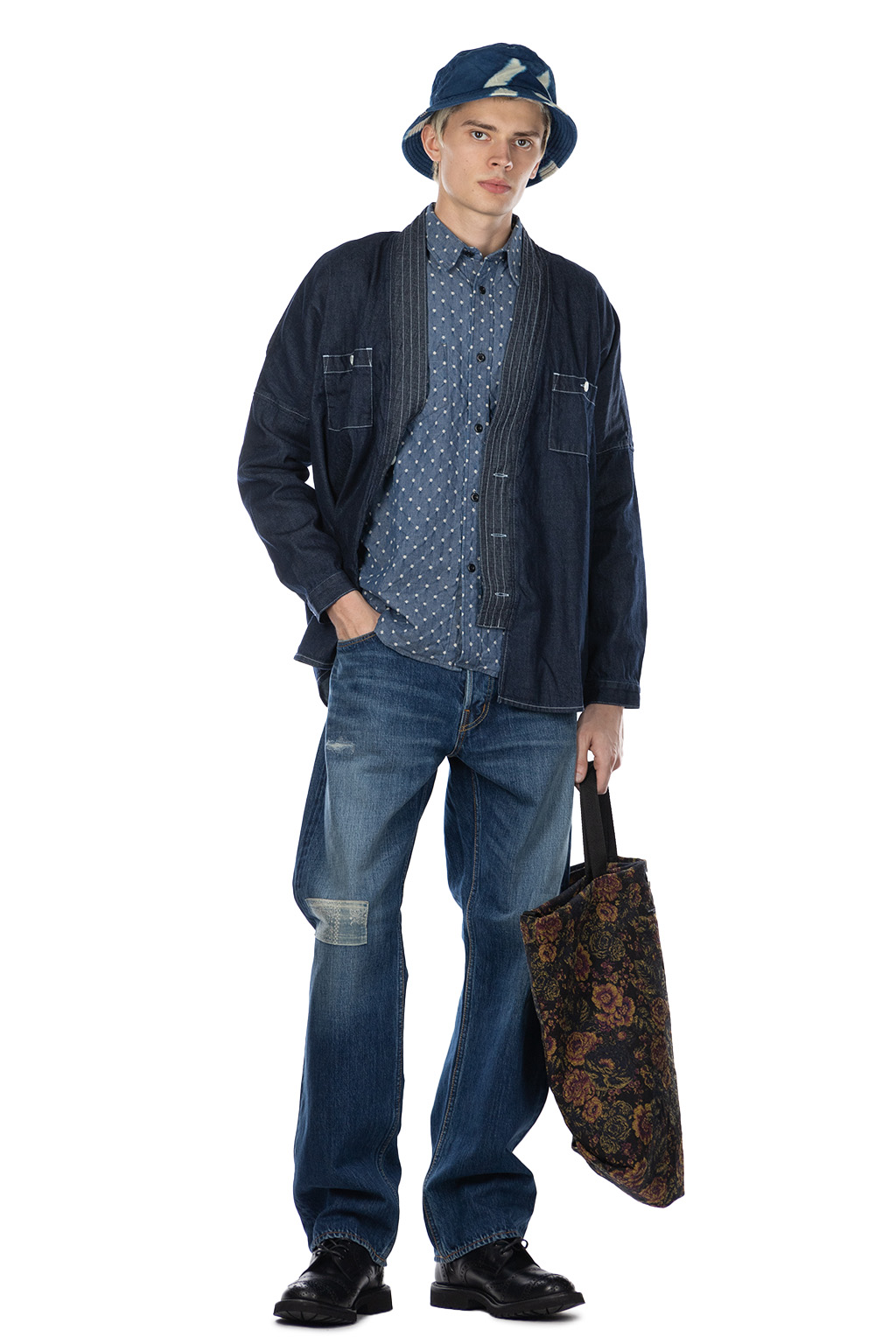 FDMTL - Denim Haori Shirt Rinse - Indigo