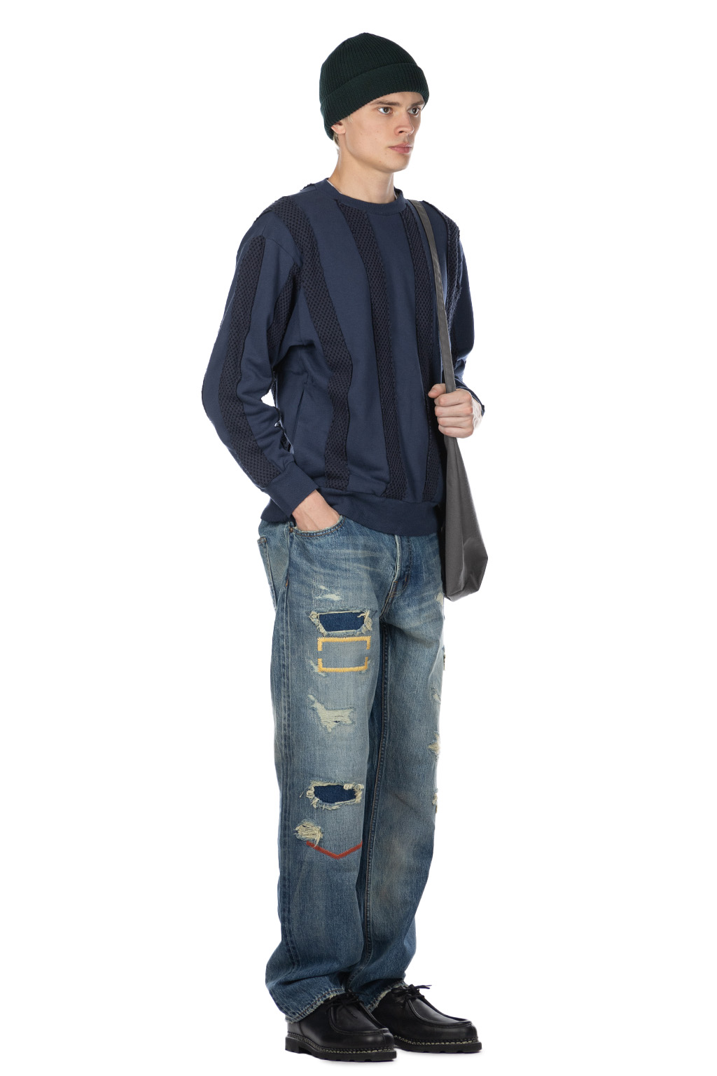 FDMTL - OBI Stripe Sweatshirt - Navy