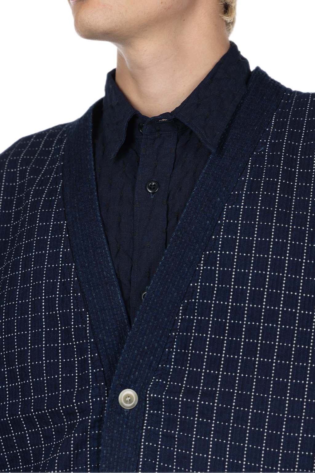 FDMTL - Sashiko Cardigan Rinse - Indigo