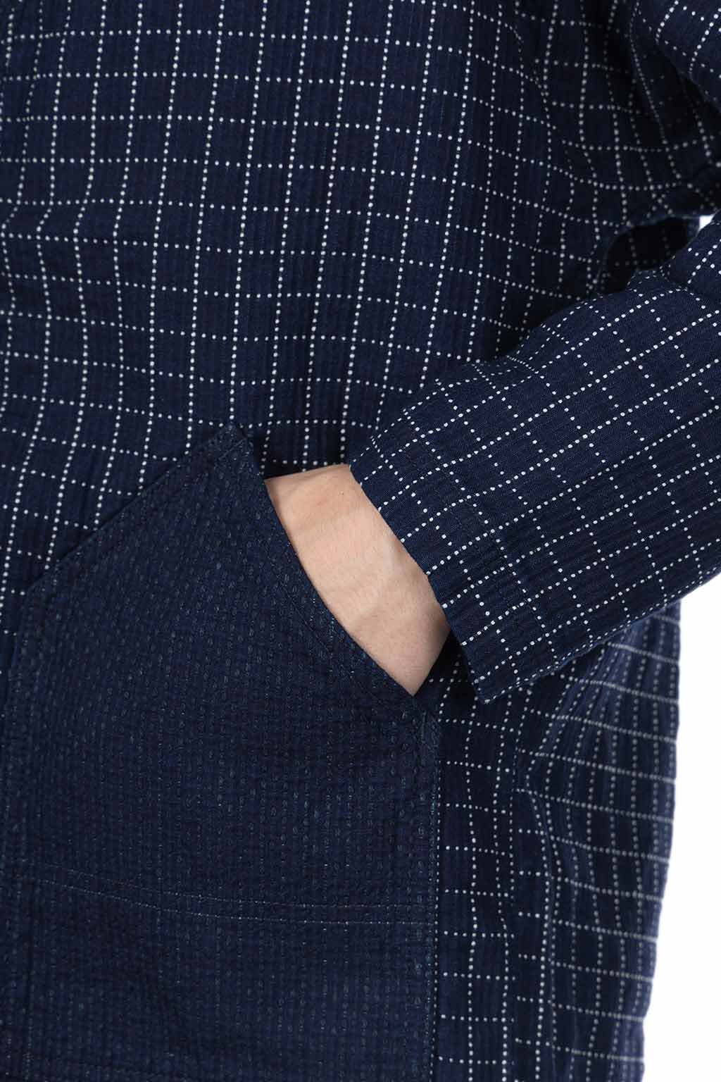 FDMTL - Sashiko Cardigan Rinse - Indigo