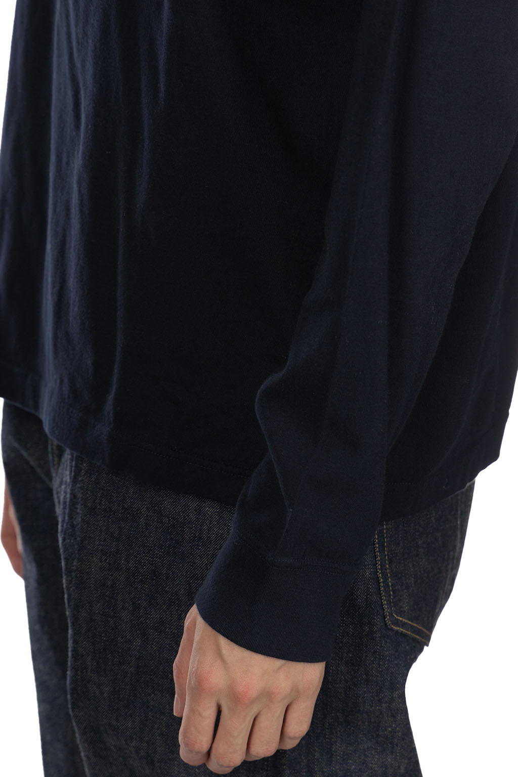 Filmelange - 100% Cotton Turtle Neck long Sleeve Tee - Deep Navy