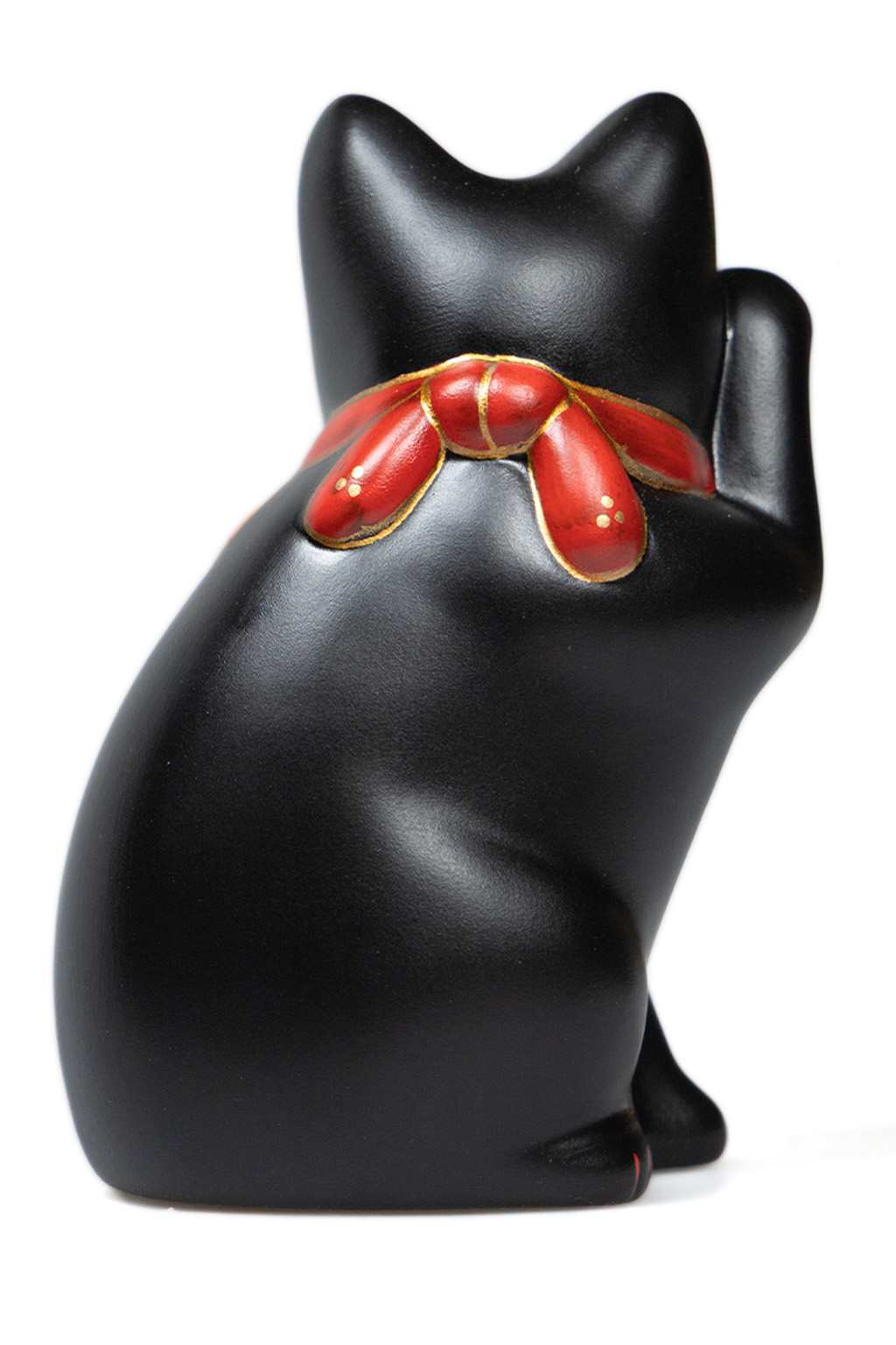 Fukumaneki - Side Sitting Lucky Cat 12cm Right Hand - Black