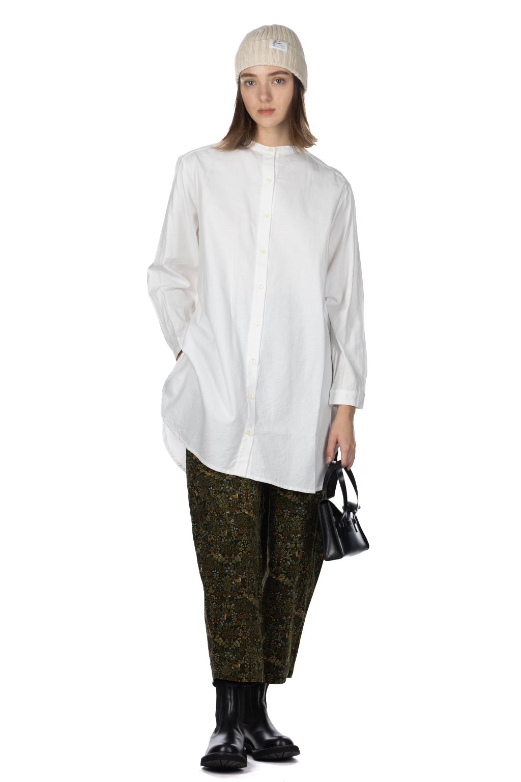 Ichi - Cotton Long Stand Shirt