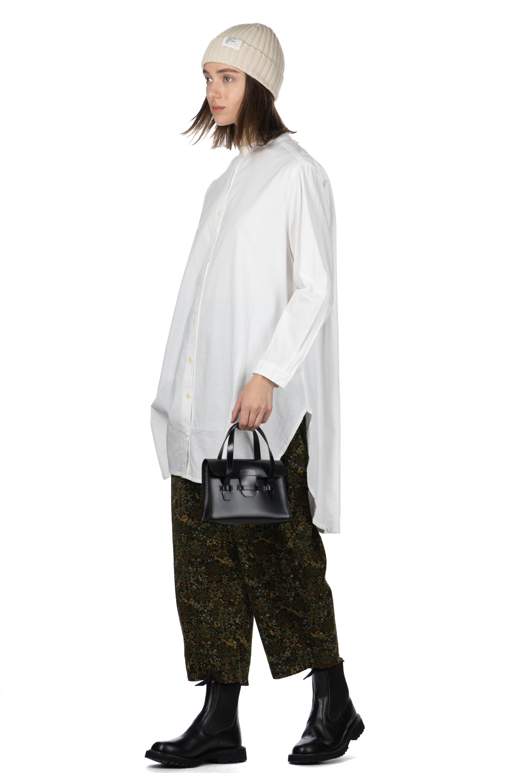 Ichi - Cotton Long Stand Shirt