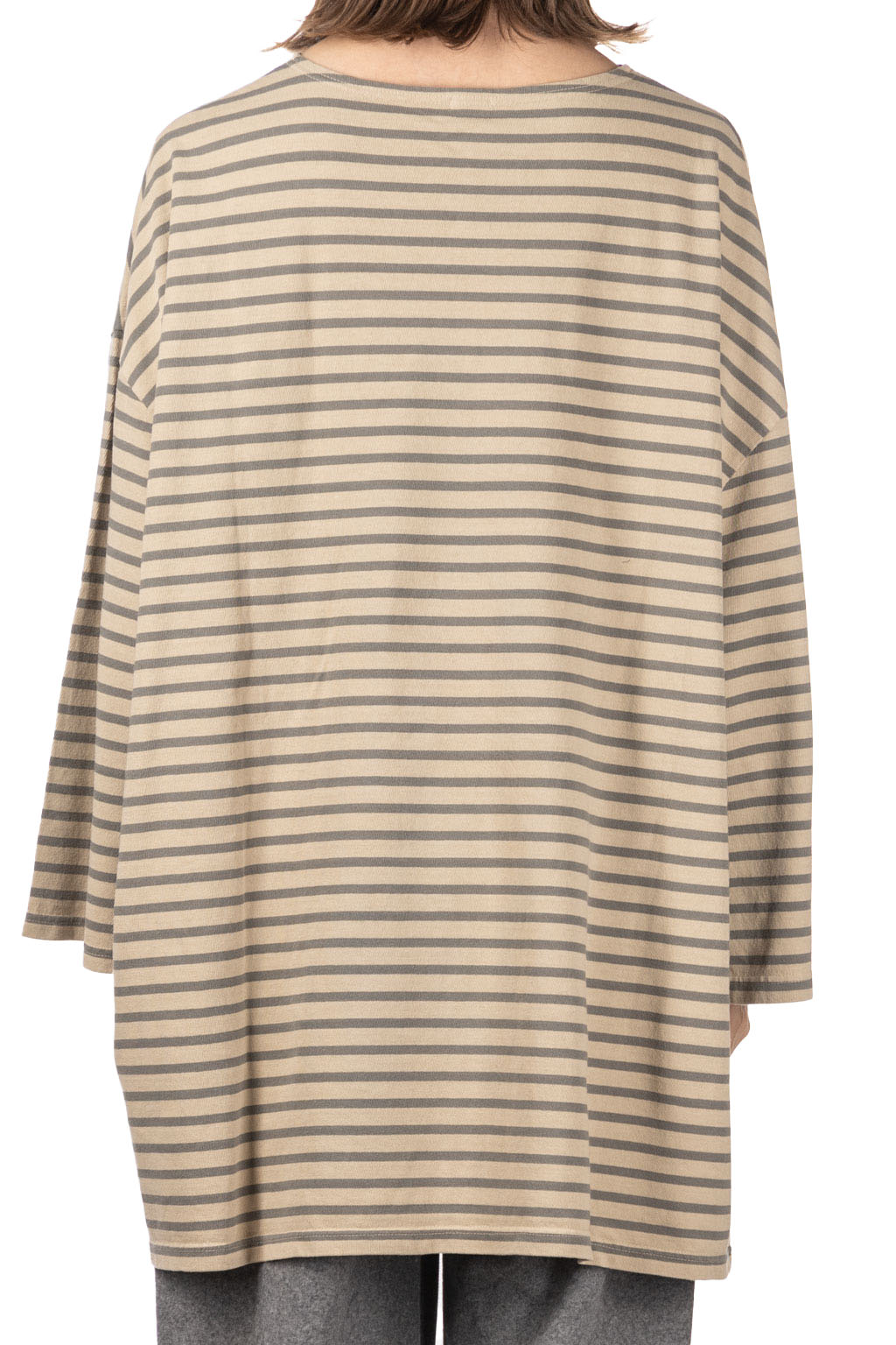 Ichi Overdye Stripe Pullover - Grey