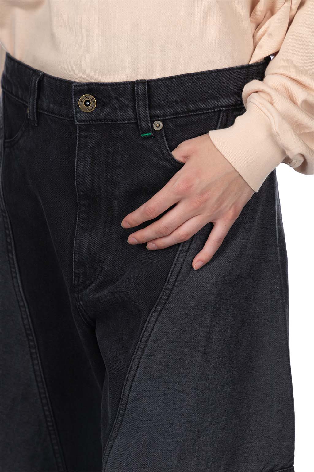 JW Anderson - Cropped Sculptural Jeans - Dark Grey