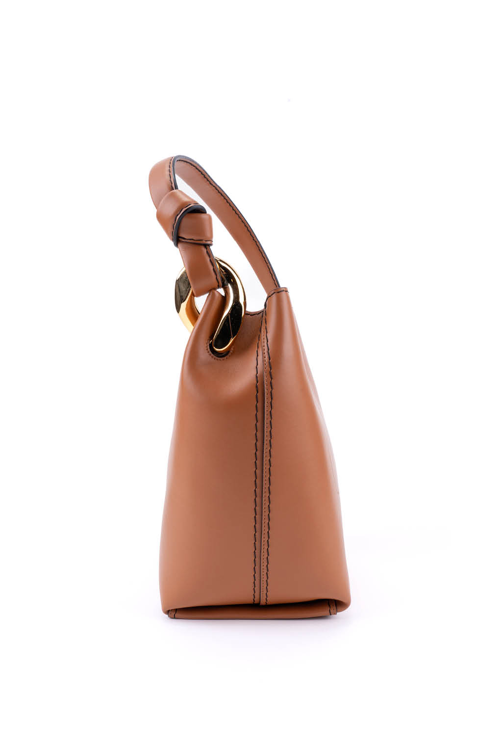 JW Anderson - JWA Corner Bucket - Leather Bucket Bag - Pecan