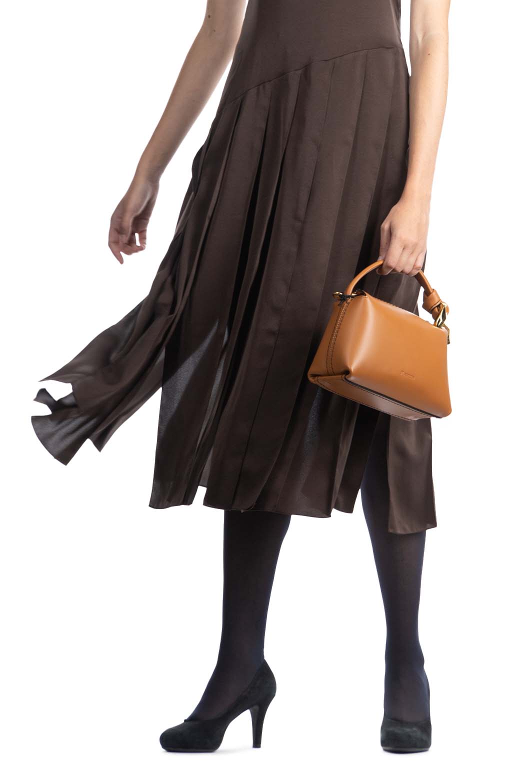 JW Anderson - Ribbon Panel Dress - Chocolate Brown