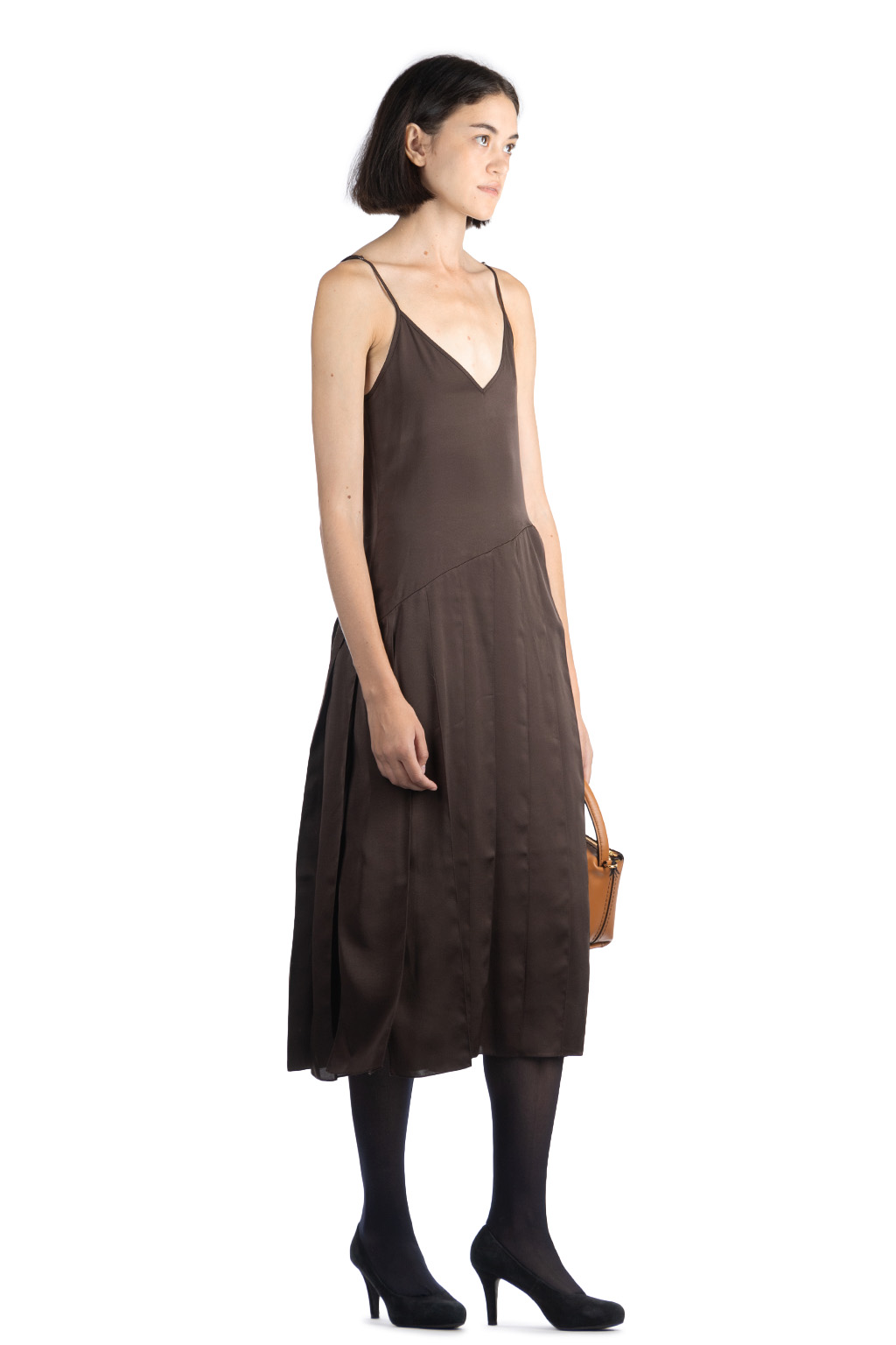 JW Anderson - Ribbon Panel Dress - Chocolate Brown